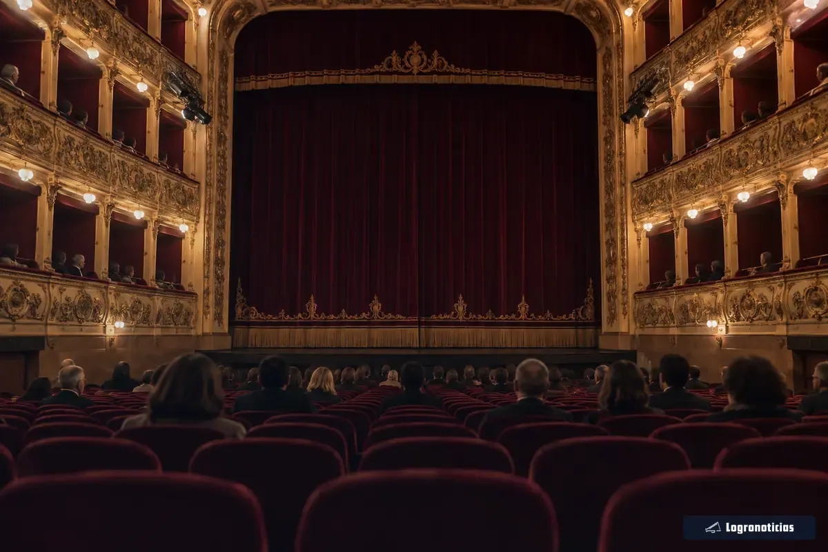 Patio de butacas rojas de un teatro antes de empezar la función